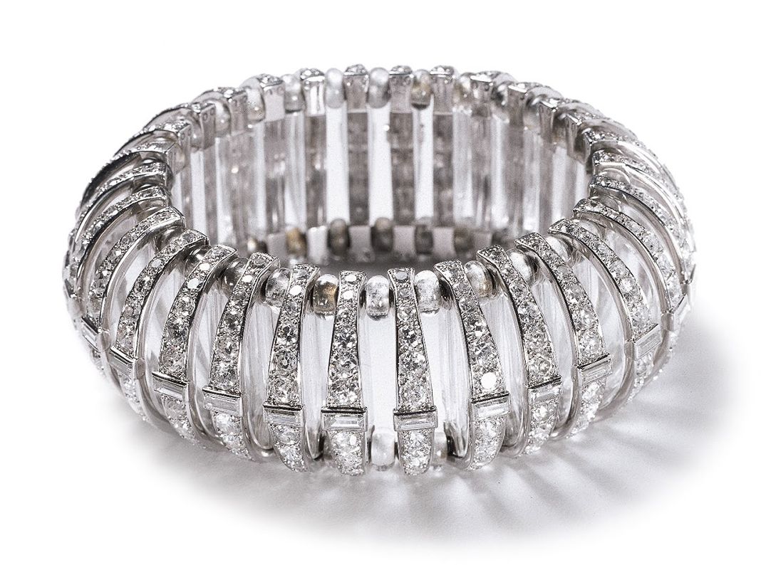 Cartier, браслет: платина, хрусталь, бриллианты