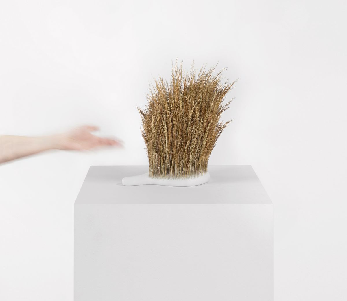 Найла Эль-Зейн. Сено (Hay), 2014. Пентелийский мрамор, сено. 25 x 22 x 35 см. С разрешения Лондонской галереи современного дизайна Carpenters Workshop Найла Эль-Зейн. Сено (Hay), 2014. Пентелийский мрамор, сено. 25 x 22 x 35 см. С разрешения Лондонской галереи современного дизайна Carpenters Workshop
