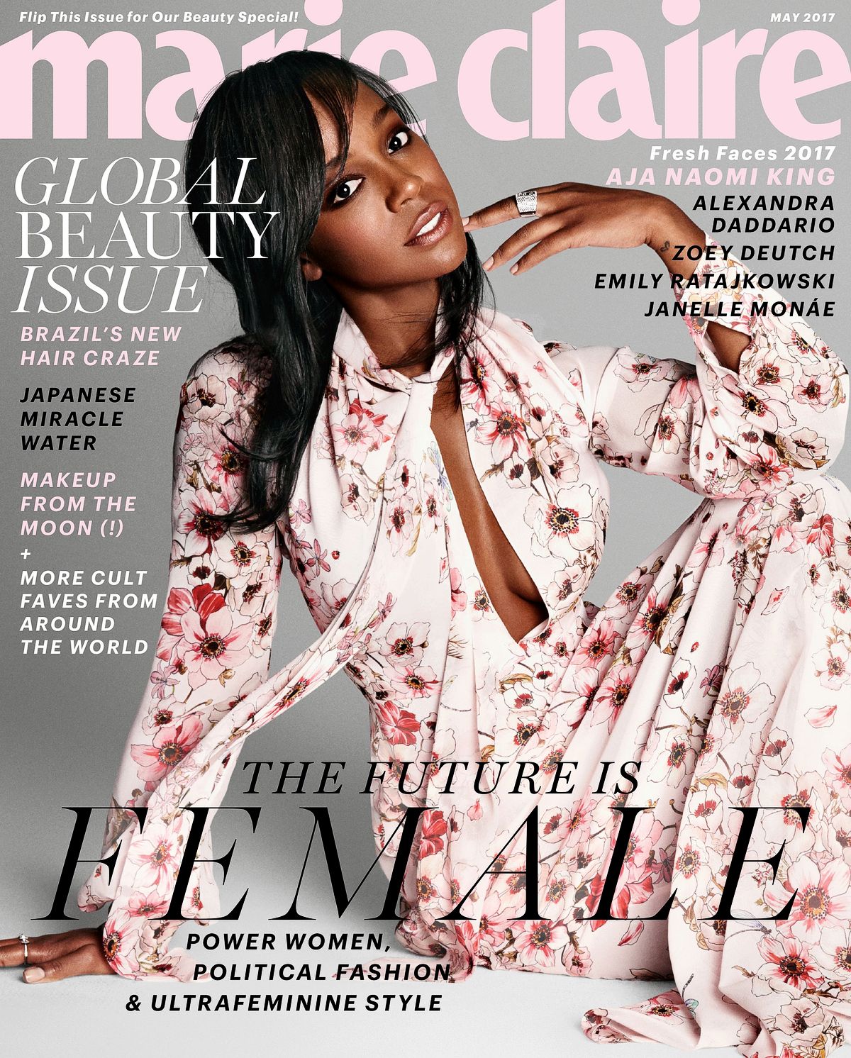 Аджа Наоми Кинг на обложке журнала Marie Claire, май 2017 г. Аджа Наоми Кинг на обложке журнала Marie Claire