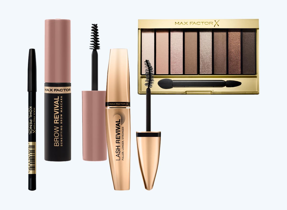Max Factor, Kohl Pencil; Max Factor Brow Revival; Lash Revival; Masterpiece Nude Palette