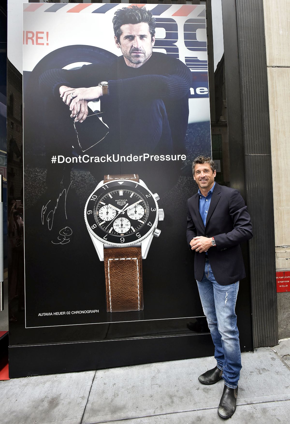Амбассадор бренда AG Heuer Патрик Демпси на церемонии вручения награды TAG Heuer Celebration в Нью-Йорке, 15 июля 2018 г. Амбассадор бренда TAG Heuer Патрик Демпси на праздновании TAG Heuer Celebration