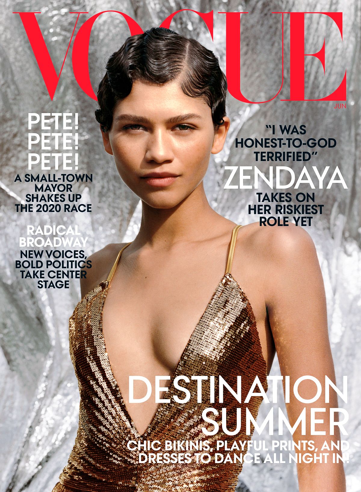 Зендая в журнале Vogue, июнь 2019 г. Зендая на обложке журнала Vogue, июнь 2019 г.