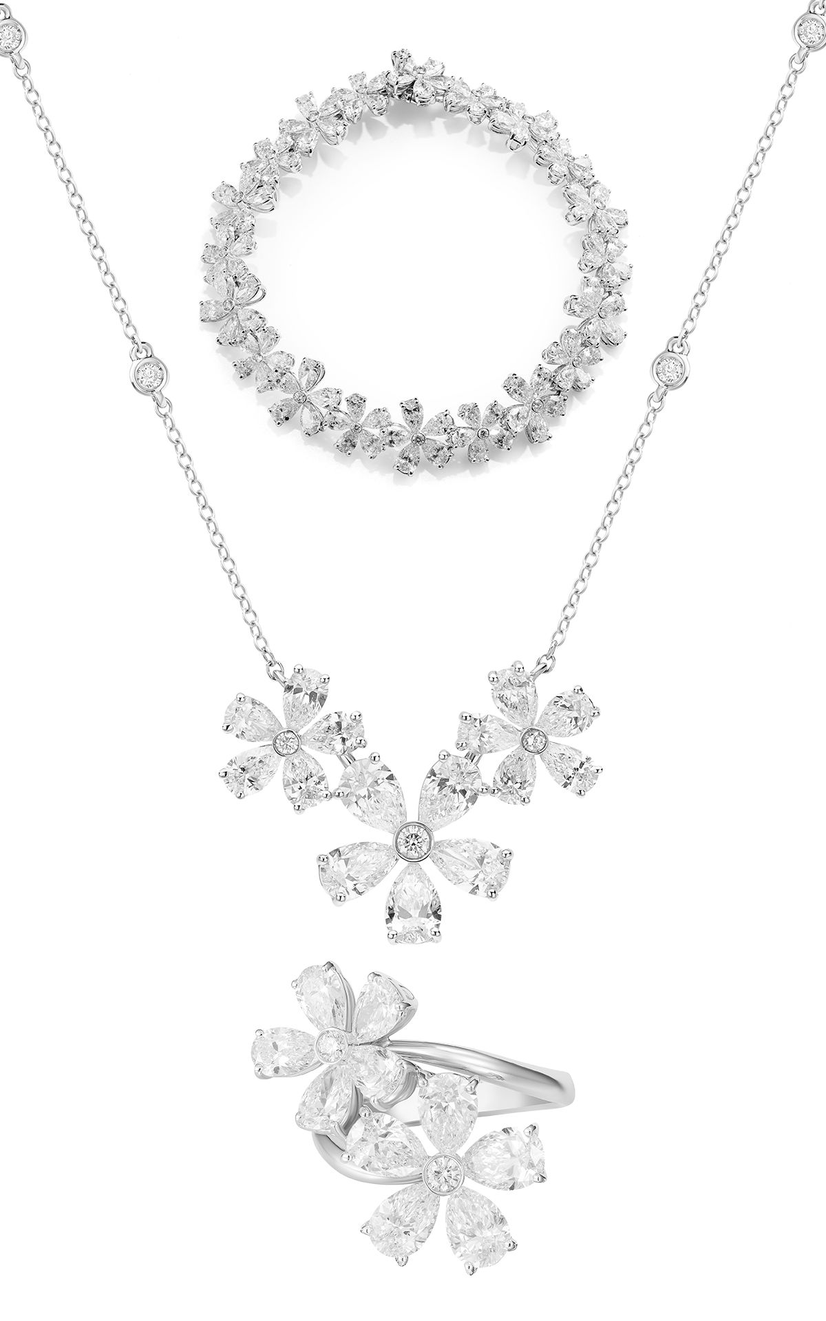 Браслет, подвеска, кольцо из коллекции Flower от Mercury, фото 2 Браслет, подвеска, кольцо из коллекции Flower от Mercury, фото 1