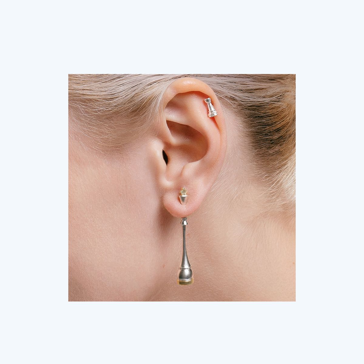 Prosto Jewelry, моносерьга-джекет «Король», серебро, фото 1 Prosto Jewelry, моносерьга-джекет «Король», серебро, родиевое покрытие, фото 1