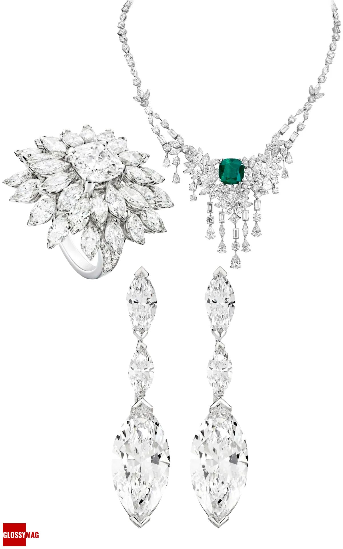 Кольцо, колье, серьги Piaget из коллекции Высокого ювелирного искусства