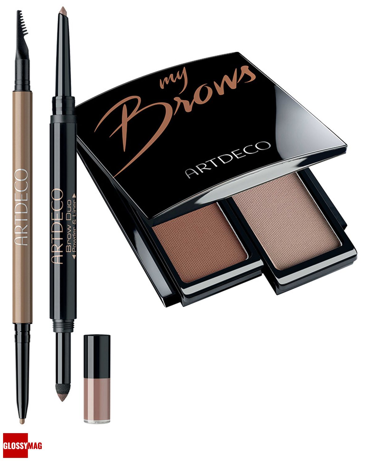 Artdeco, ультратонкий карандаш для бровей Ultra Fine Brow Liner, оттенок No.29 Wheat; пудра Brow Duo Powder & Liner, оттенок Golden Taupe; профессиональные тени для бровей Eye Brow Powder