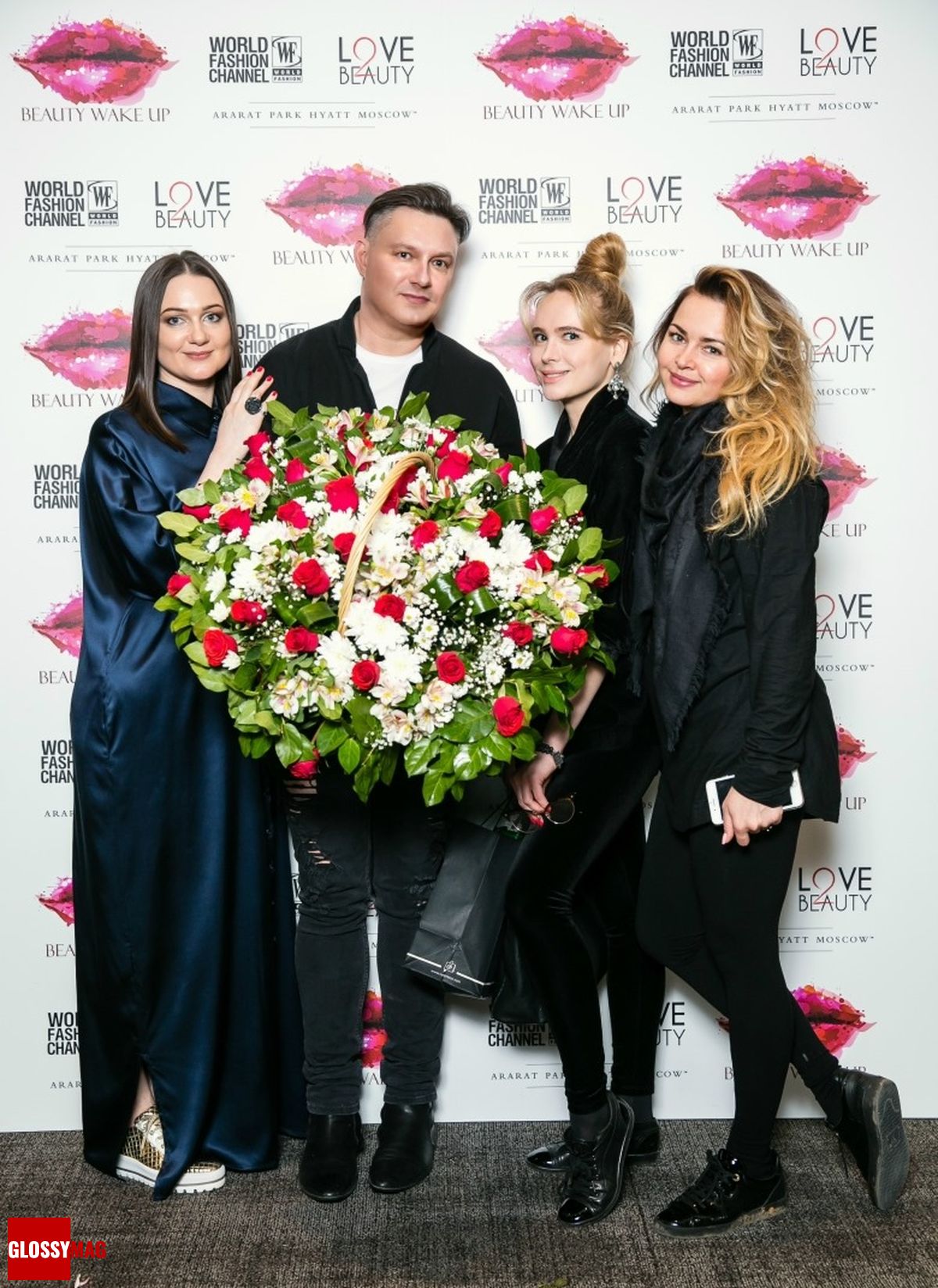 Лена Гостищева, Виктор Гостищев, Анна Горшкова, Любовь Зайцева на мероприятии Beauty Wake UP в отеле Арарат Парк Хаятт Москва, 20 марта 2017 г.