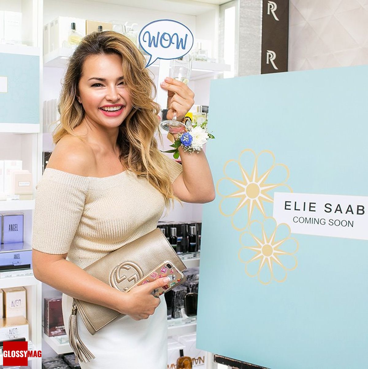 Любовь Зайцева в корнере Elie Saab на закрытом мероприятии Beauty CHOICE в Rivoli Perfumery в ТГ Модный сезон, 28 июня 2017 г.