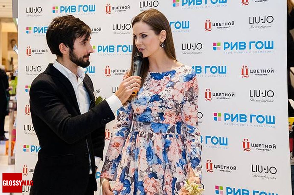 Наталья Лесниковская на эксклюзивной премьере парфюмерного бренда Liu Jo в Рив Гош «Цветной», 9 апреля 2015 г., фото 1