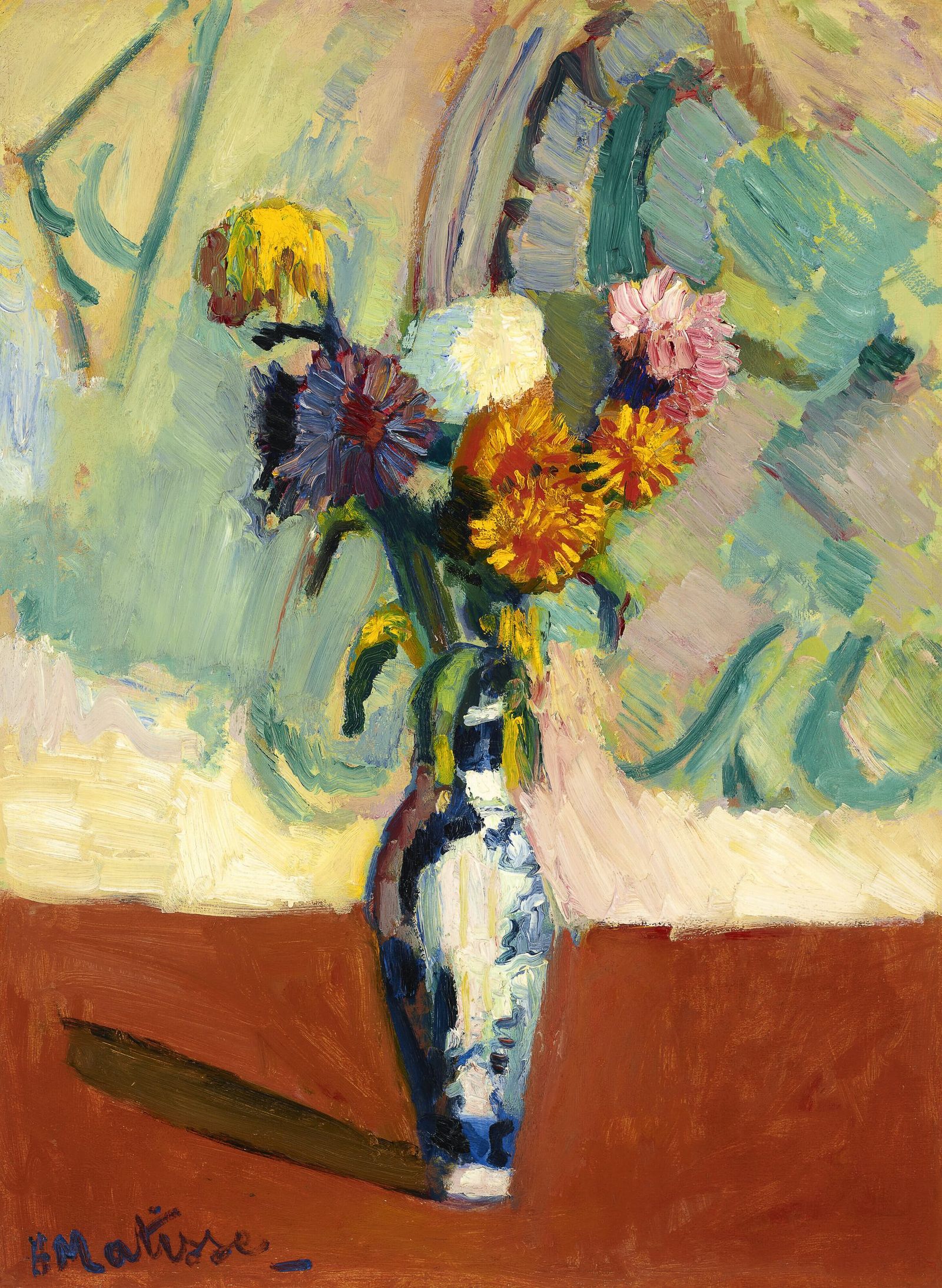 Анри Матисс. «Хризантемы в китайской вазе» (Chrysanthèmes dans un vase de Chine), 1902 г.