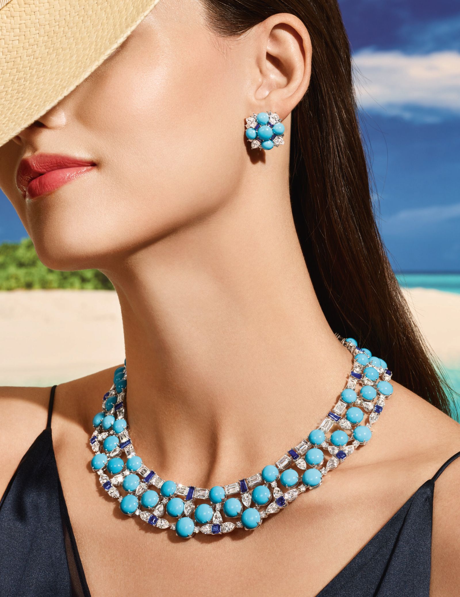 Ожерелье и серьги Fiji: Turquoise Waters из коллекции Majestic Escapes Harry Winston, фото 2