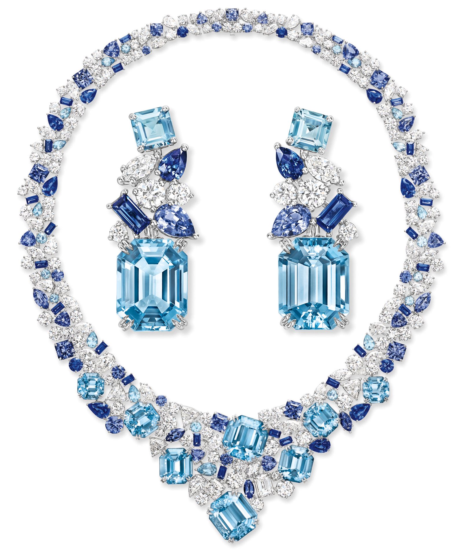 Ожерелье и серьги SANTORINI — Shades of Blue из коллекции Majestic Escapes Harry Winston, фото 2