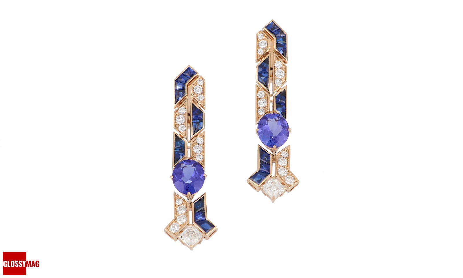 Рэйчел Броснахэн: серьги Bvlgari с танзанитами и сапфирами