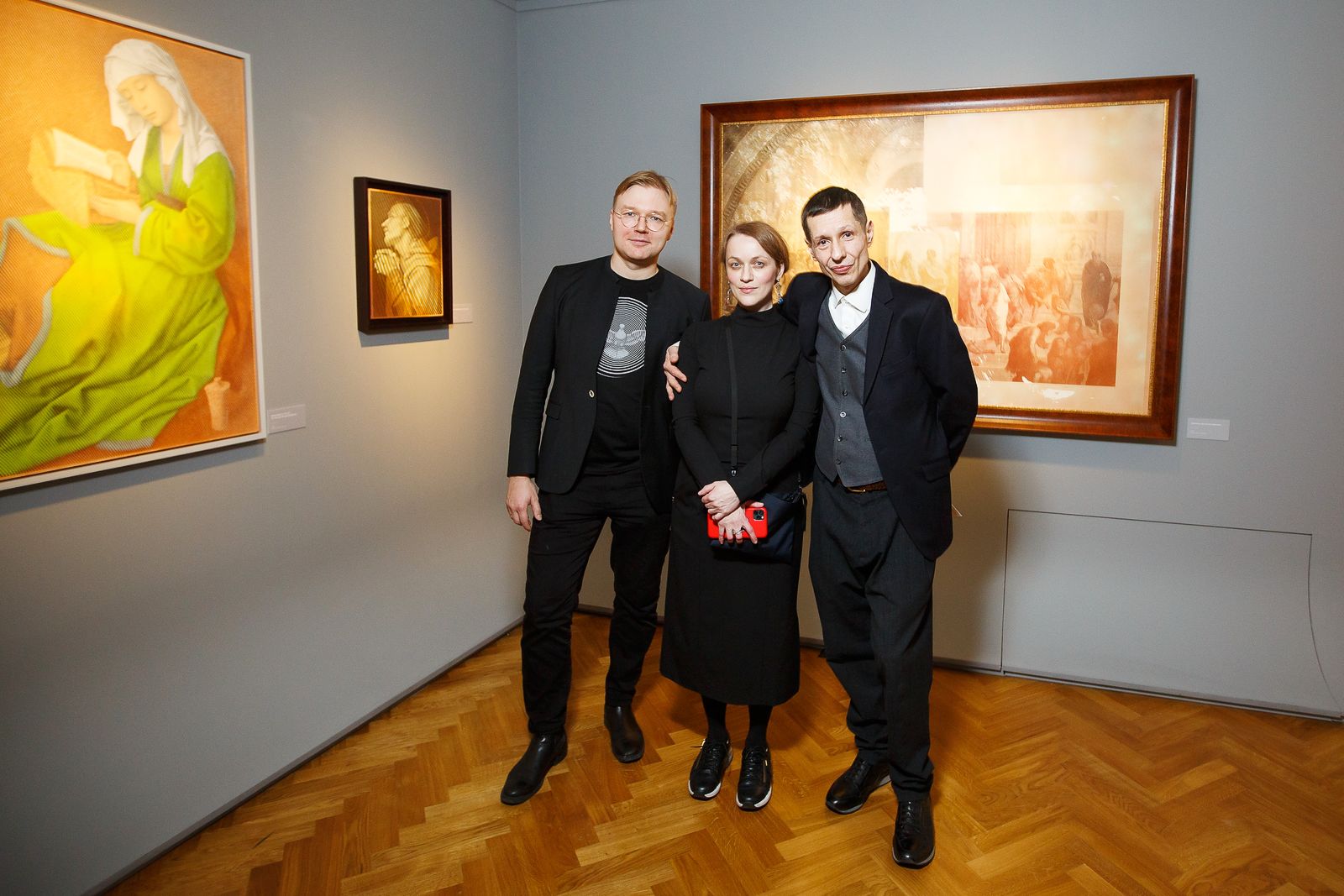 Василий Успенский, Елена Уланцева, Егор Остров на открытии выставки «Re:Renaissance. Егор Остров» в РОСИЗО Василий Успенский, Елена Уланцева, Егор Остров на открытии выставки «Re:Renaissance. Егор Остров»