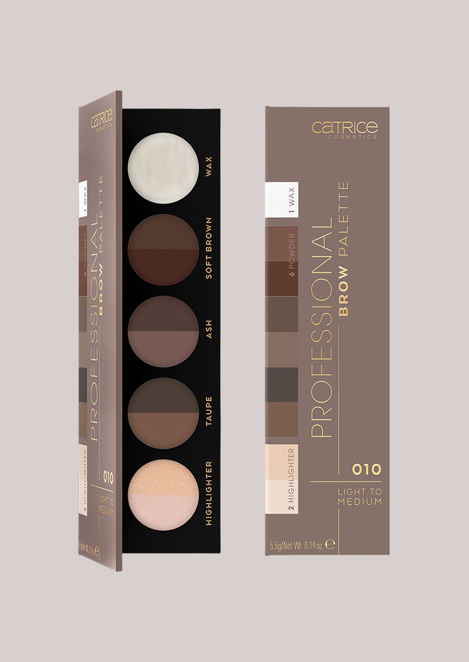 Catrice Professional Brow Palette, палитра оттенков 001 Light to Medium