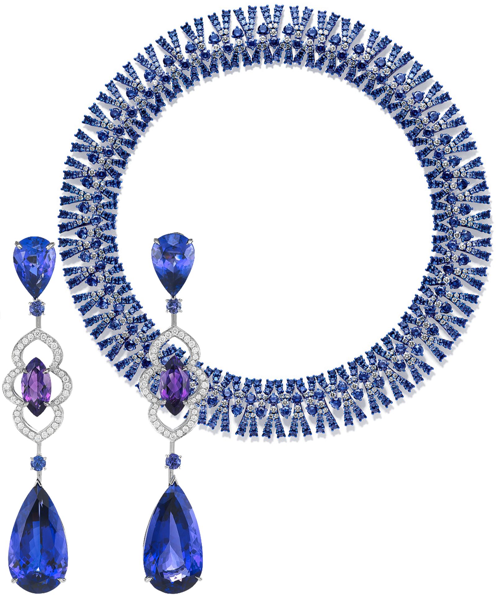 Колье Chopard из коллекции Высокого ювелирного искусства и серьги из коллекции Chopard Temptations