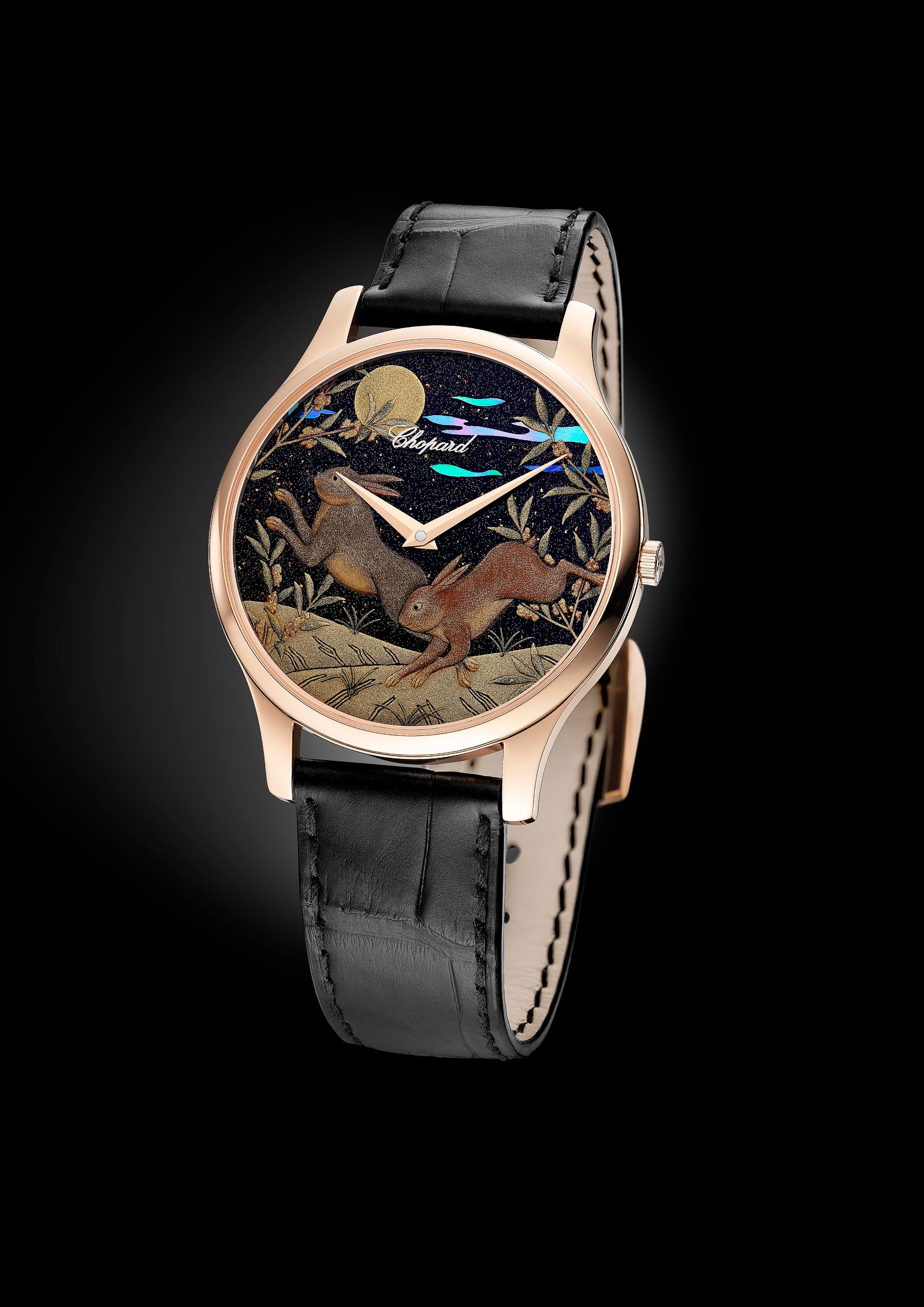Японский мастер лакировки уруши Минори Коизуми создал для часов Chopard кролика и луну, фото 1