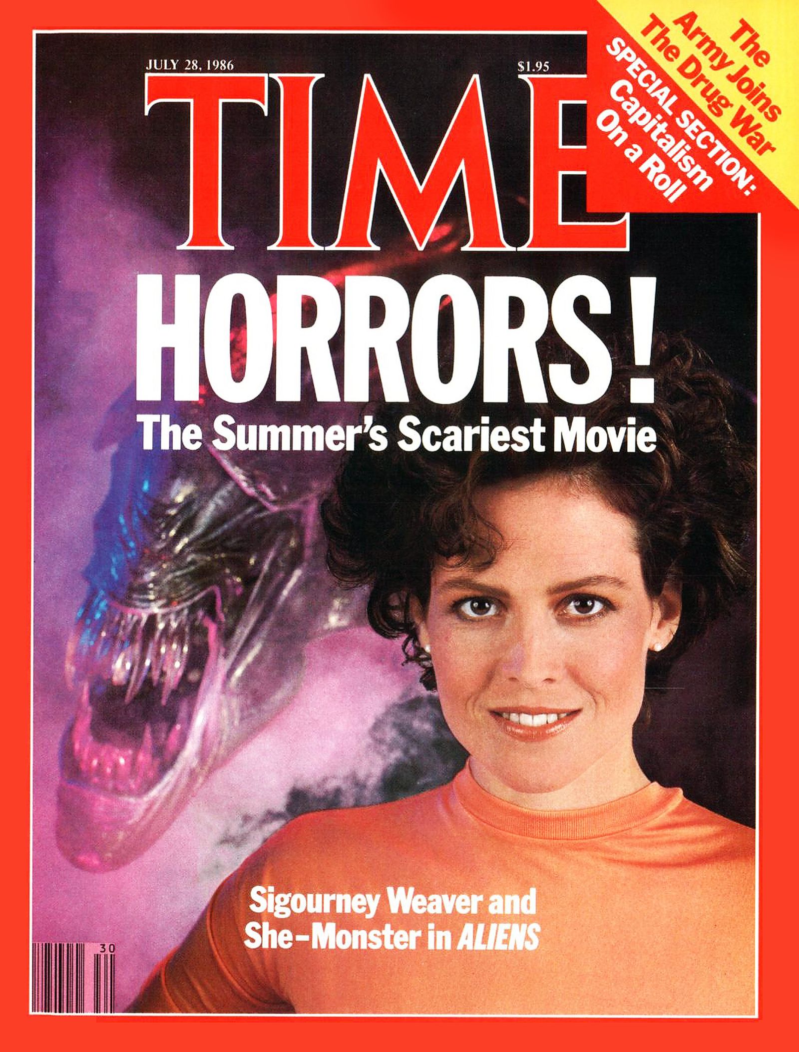 Сигурни Уивер на обложке журанала Time Magazine Сигурни Уивер на обложке журанала Time Magazine, 28 июля 1986 г.