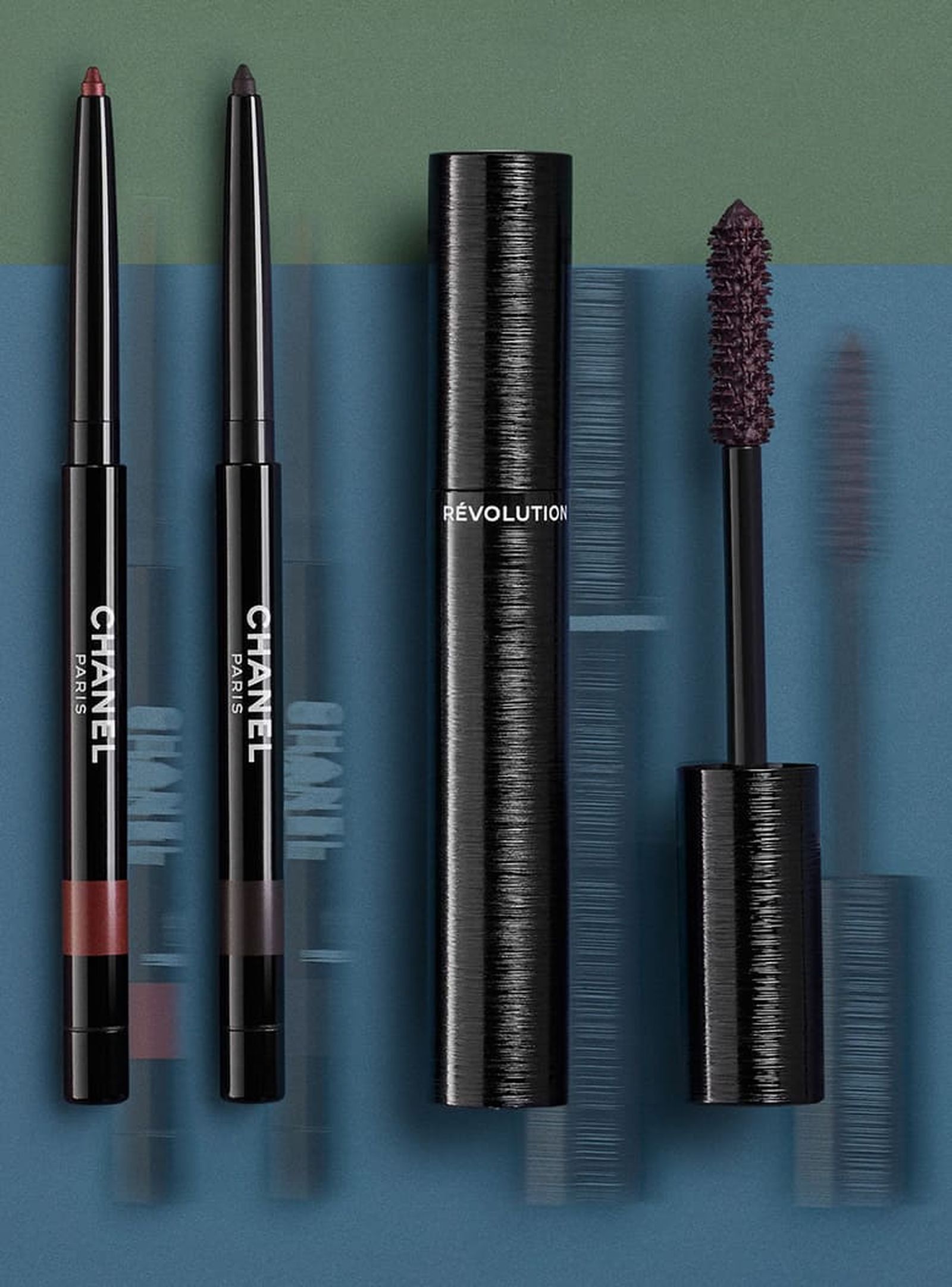 Chanel Stylo Yeux Waterproof, оттенки: 928 Eros, 945 Black Wood, Le Volume Révolution De Chanel, оттенок 27 Deep Eros