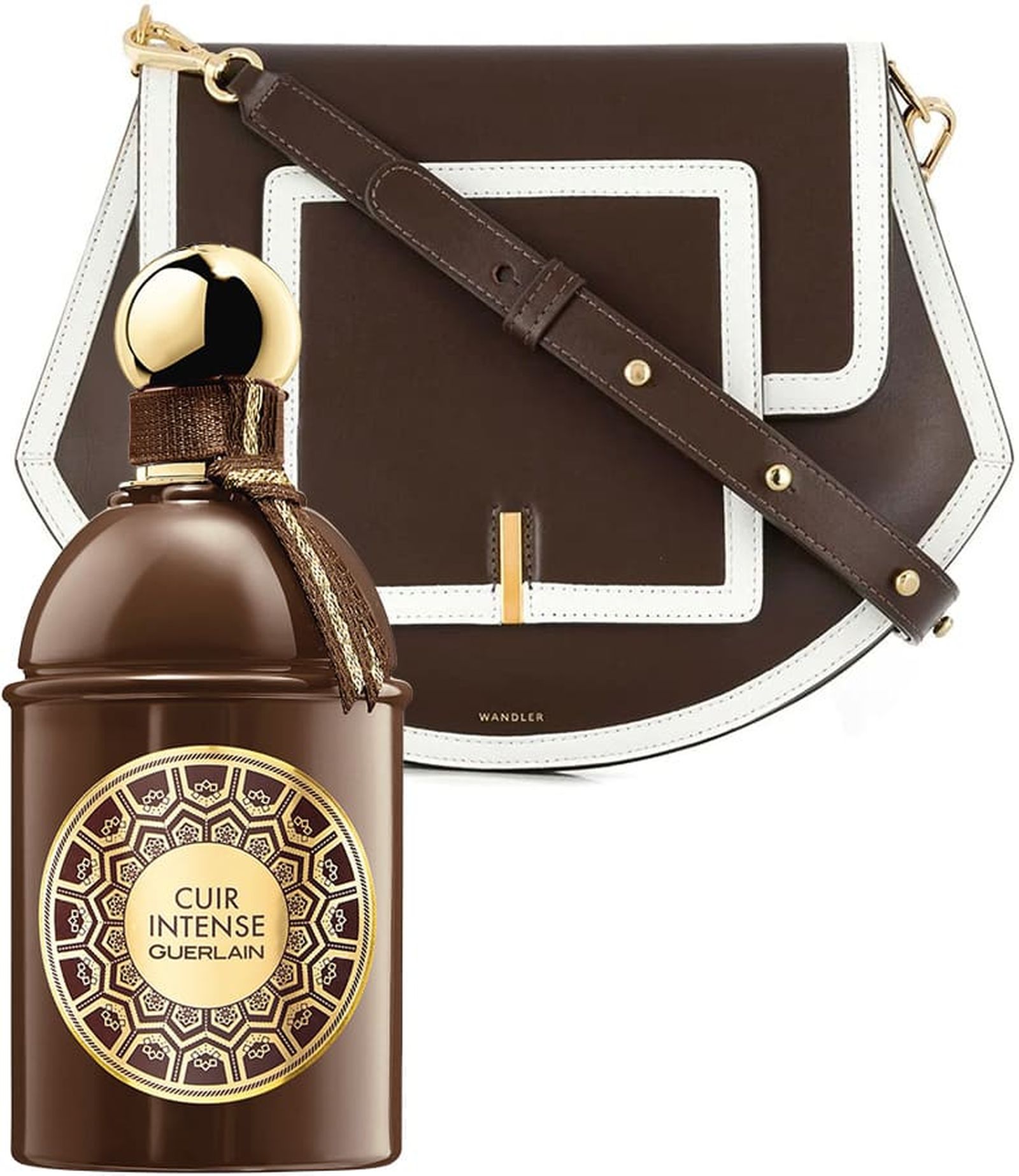 Guerlain, Les Absolus d'Orient Cuir Intense; сумка Wandler
