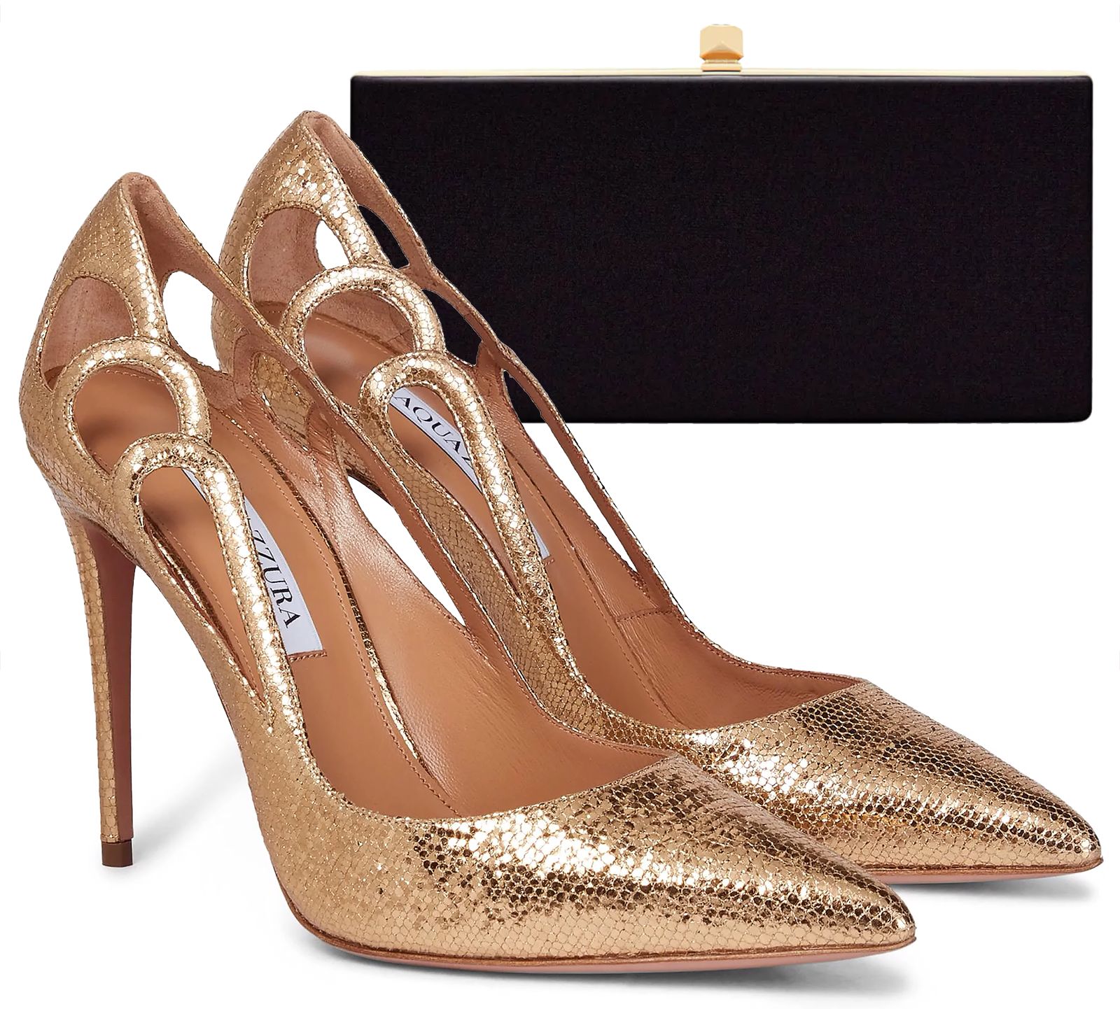 Туфли Aquazzura модель Fenix Pumps, клатч Jimmy Choo модель Celeste Velvet