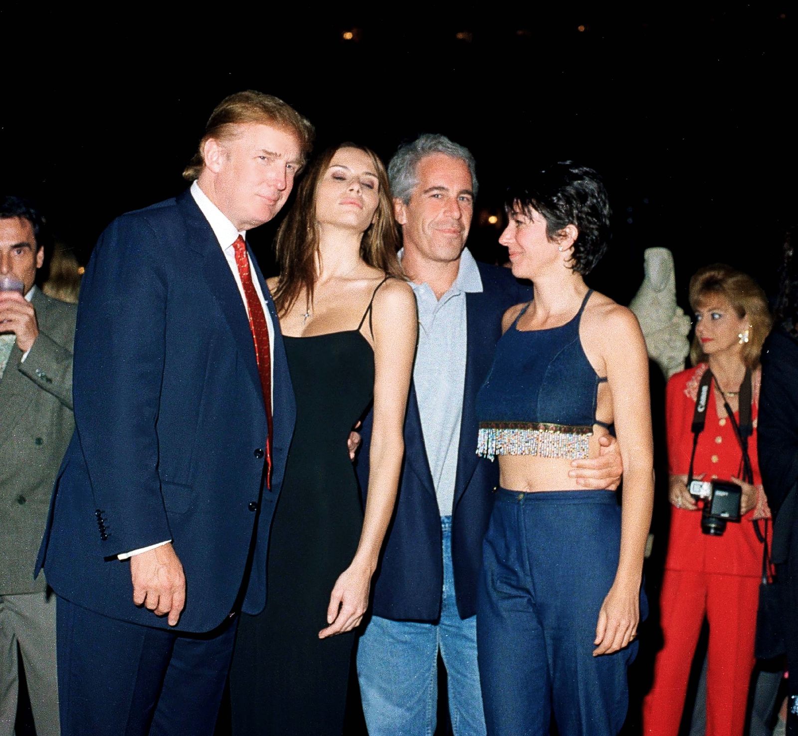 Дональд Трамп, Мелания Кнаусс, Джеффри Эпштейн и Гислейн Максвелл