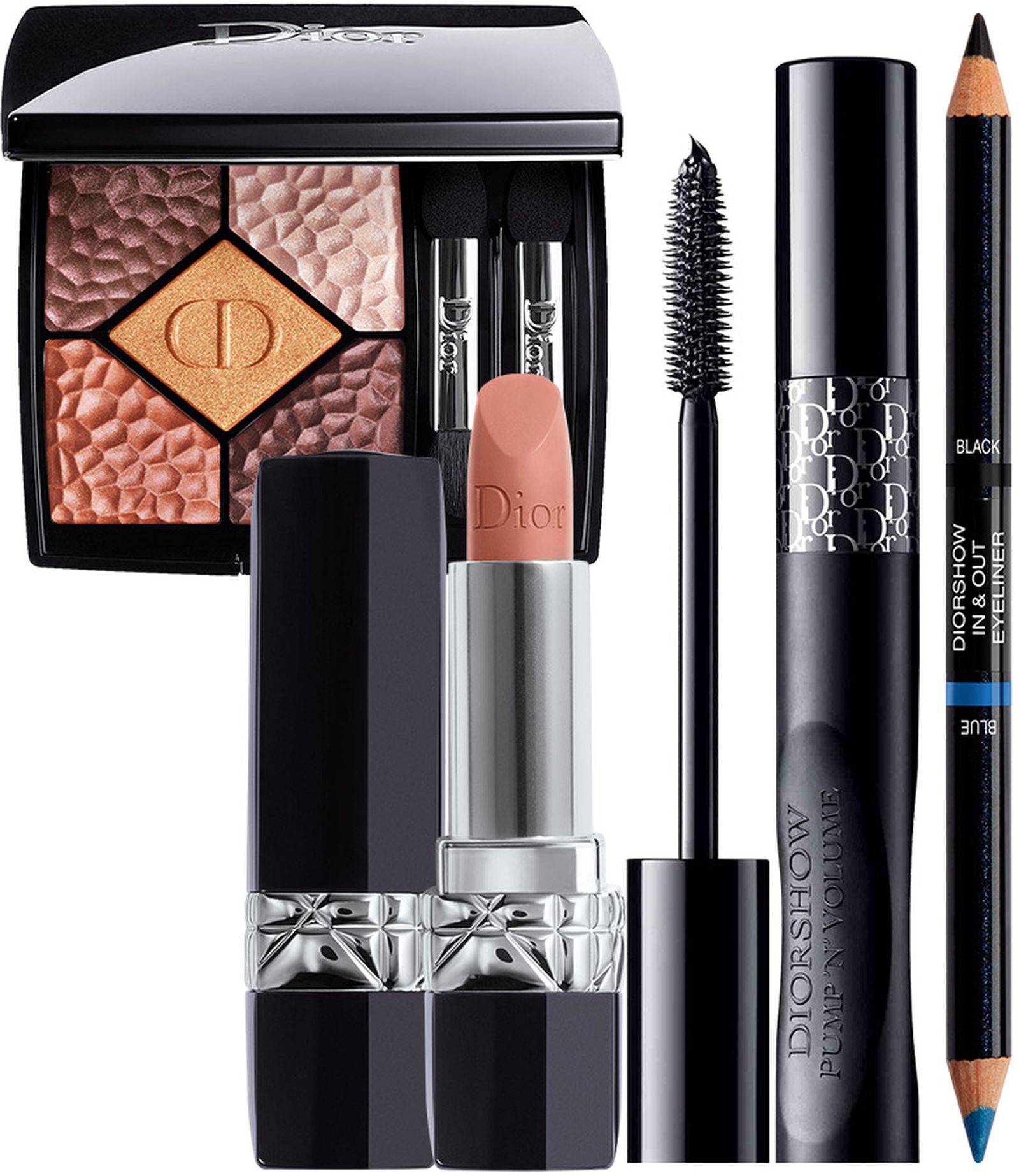 Dior 5 Couleurs Wild Earth Terra, Rouge Dior Sensual Matte, Diorshow Pump ’N’ Volume Hd, Diorshow In & Out Blue/Black