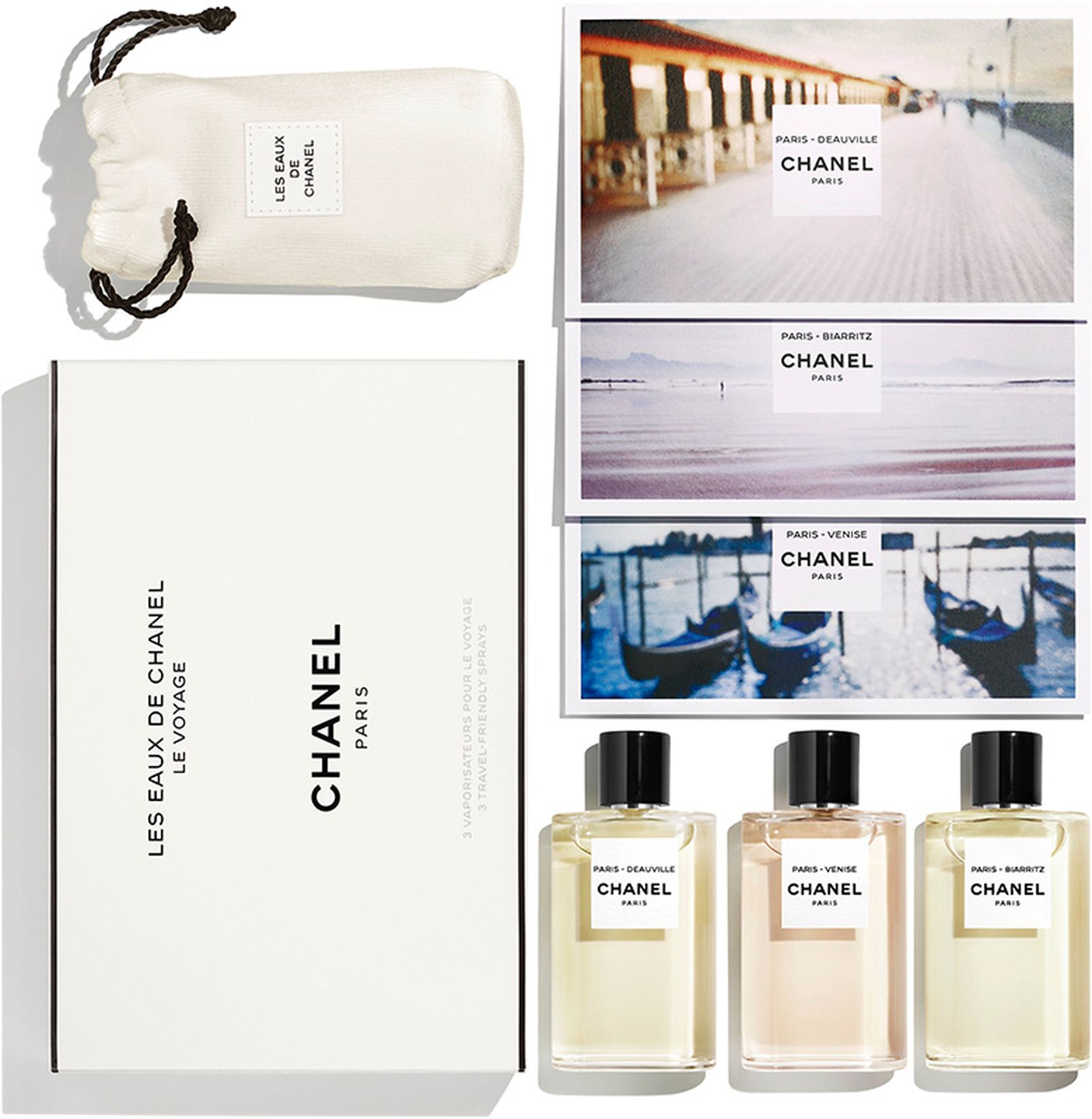 Дорожный набор Les Eaux de Chanel — Paris-Deauville, Paris-Biarritz и Paris-Venise