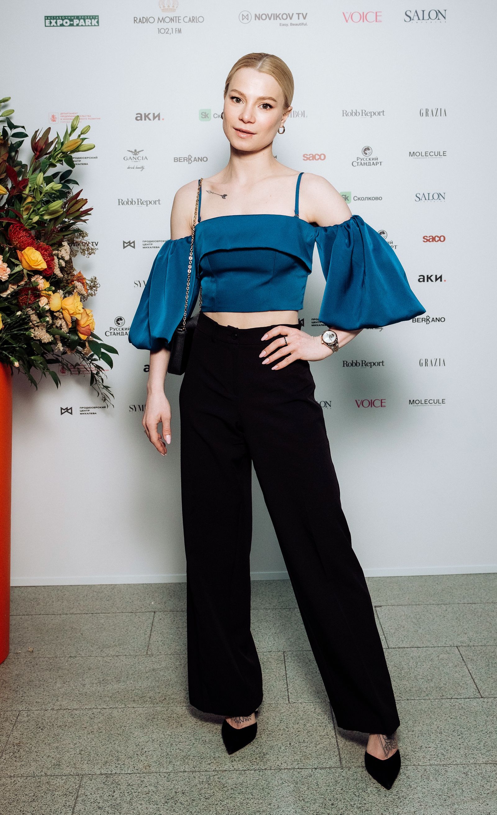 Евгения Тарасова на открытии 20-й ярмарки АРТ МОСКВА, 18 апреля 2023 г.