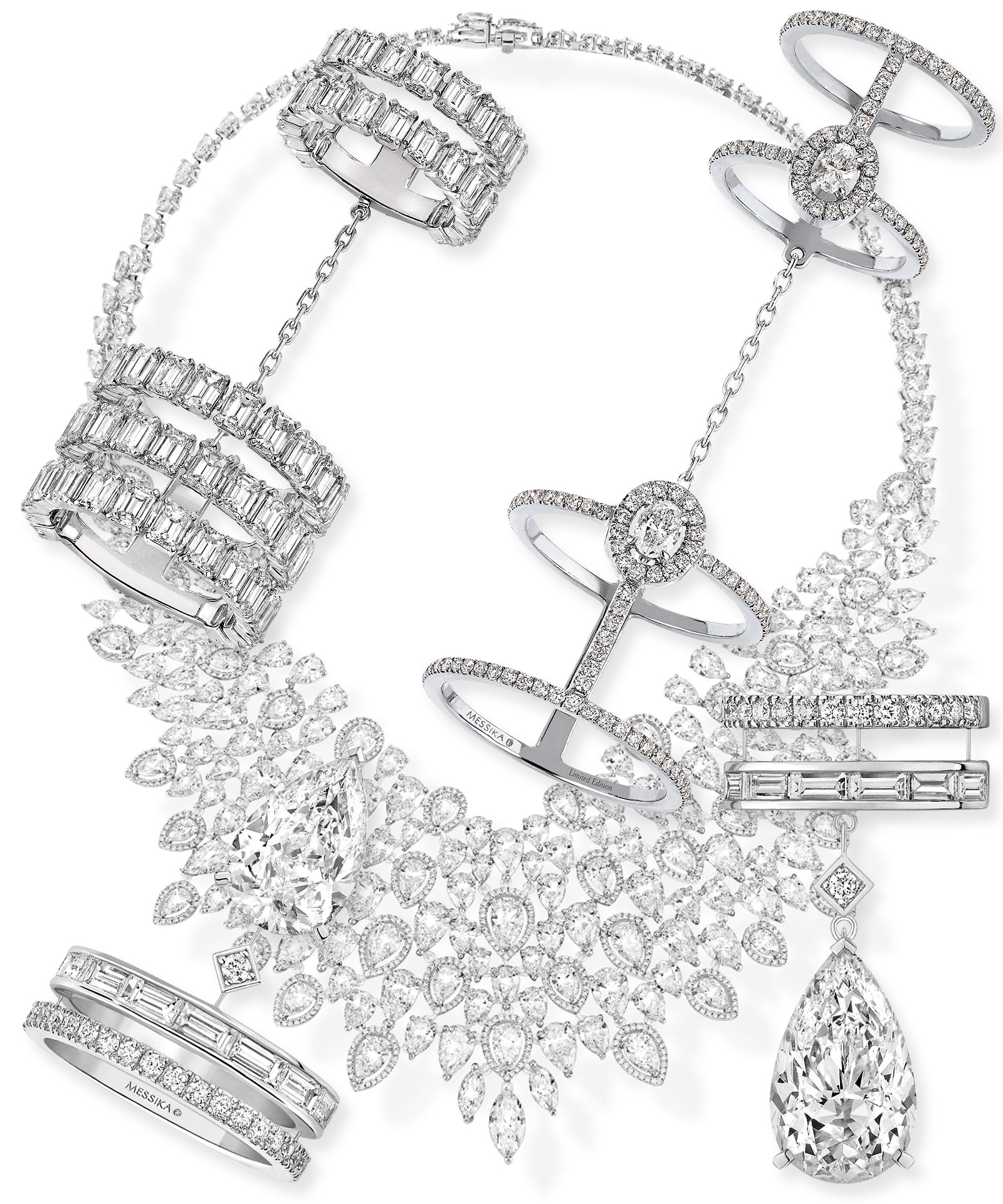 Колье Roaring Diamonds, серьги Illusionnistes, кольца Glam’Azone, Gloria Messika