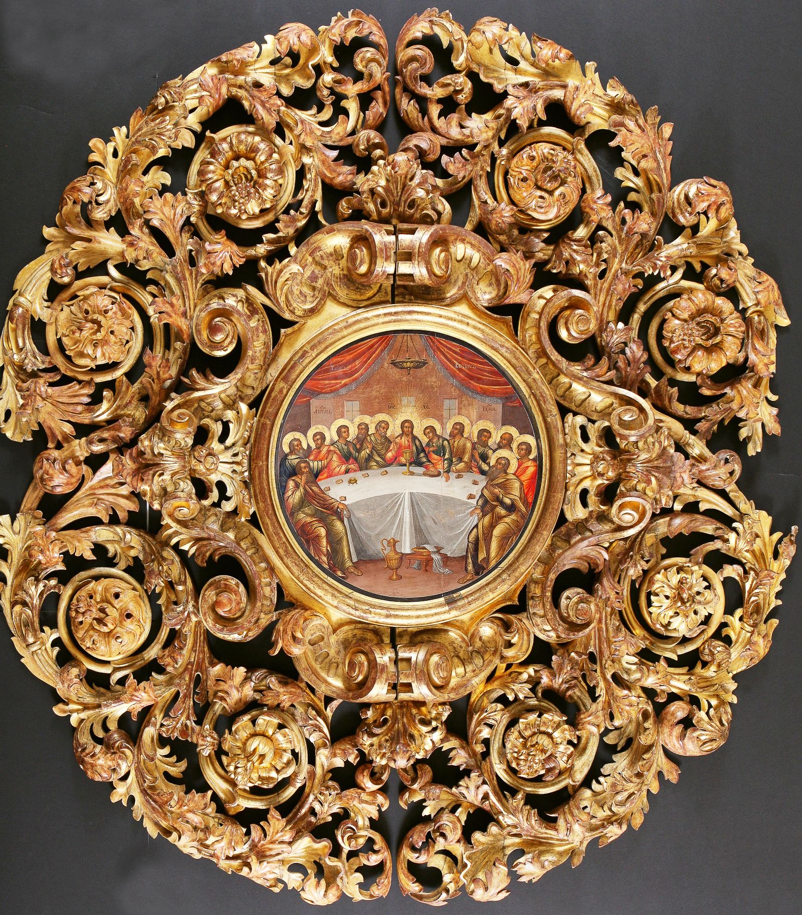 Сень царских врат с иконой «Тайная вечеря». Москва. XVIII в.