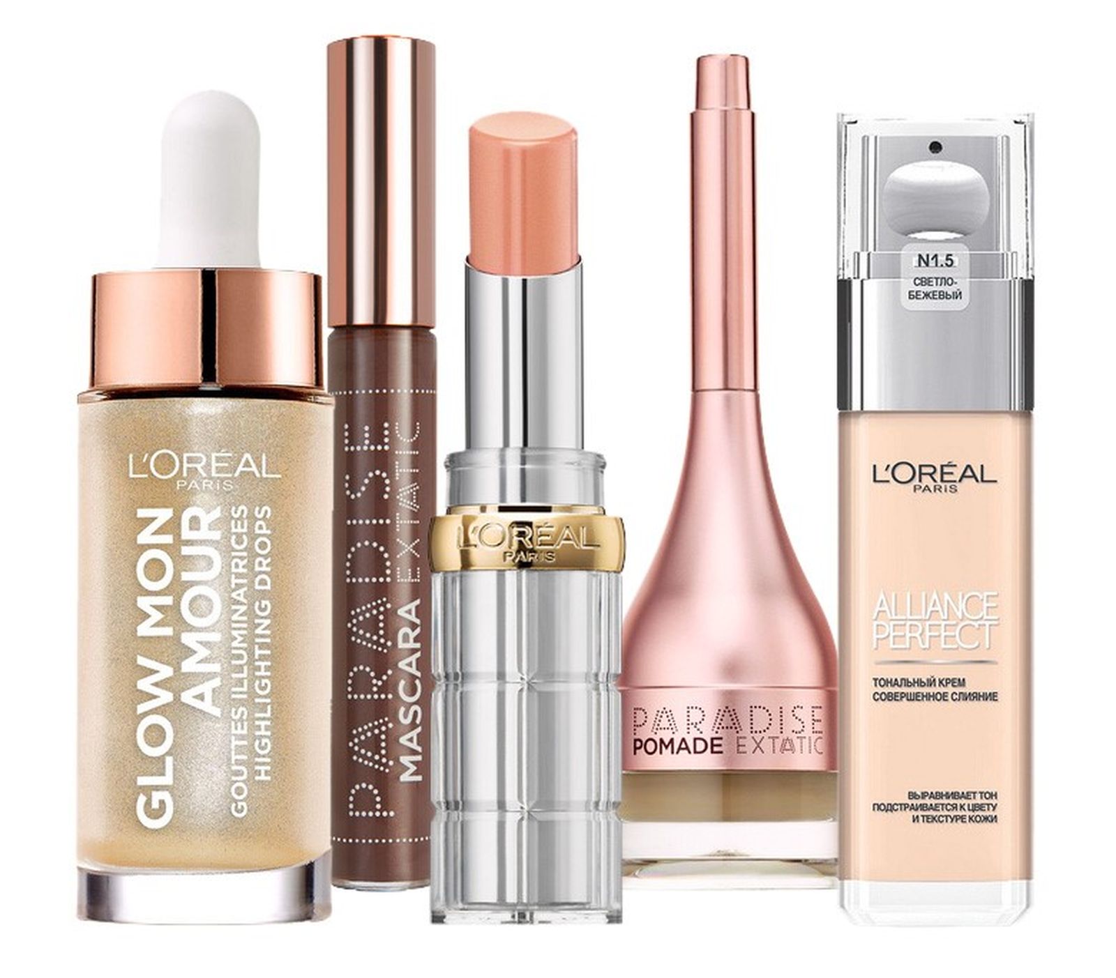 L’Oréal Paris Glow Mon Amour, тушь для ресниц Paradise, Color Riche Shine, Paradise Pomade Extatic, Alliance Perfect