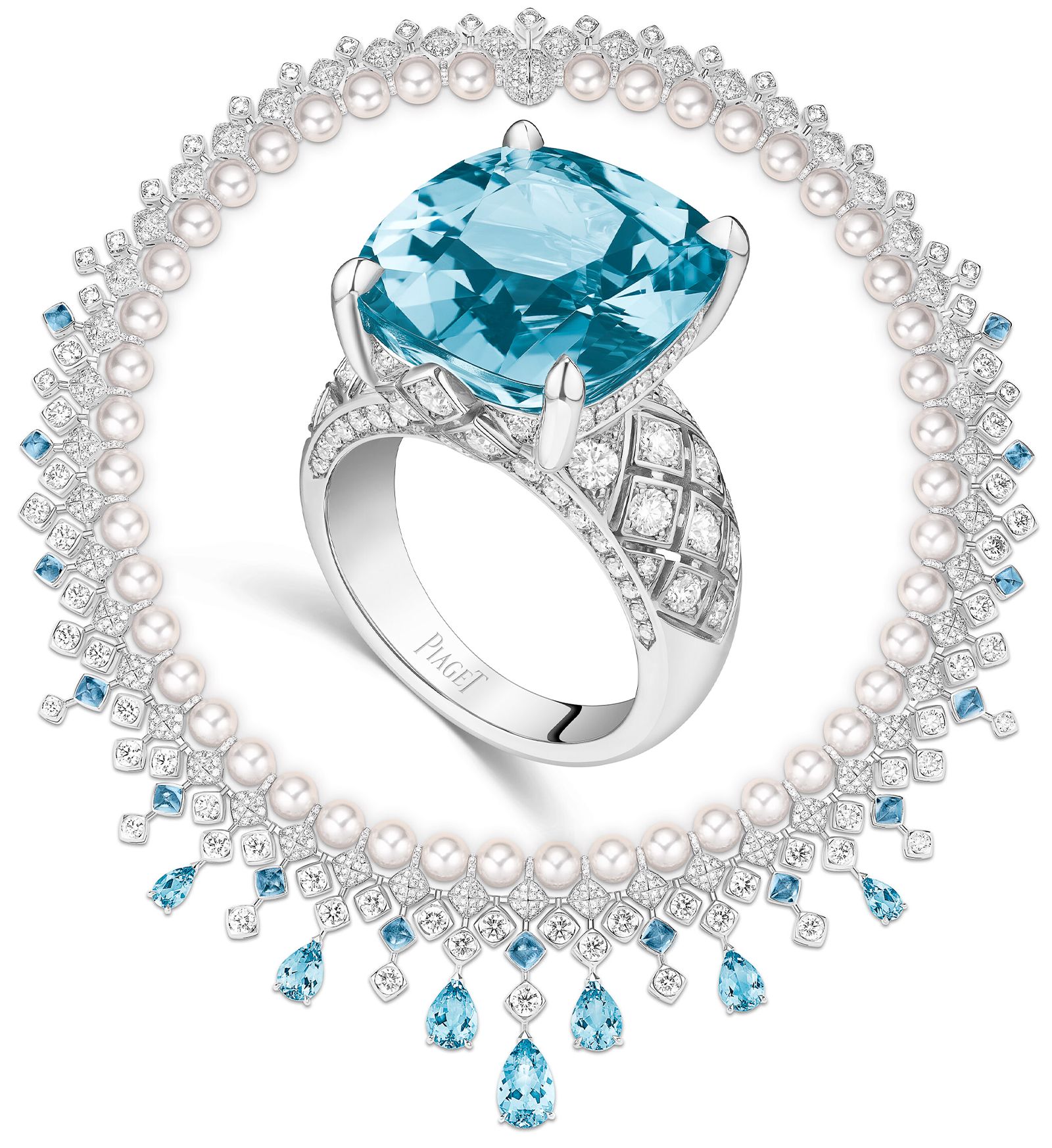 Кольцо и колье Aqua Summa из коллекции «Metaphoria» от Piaget