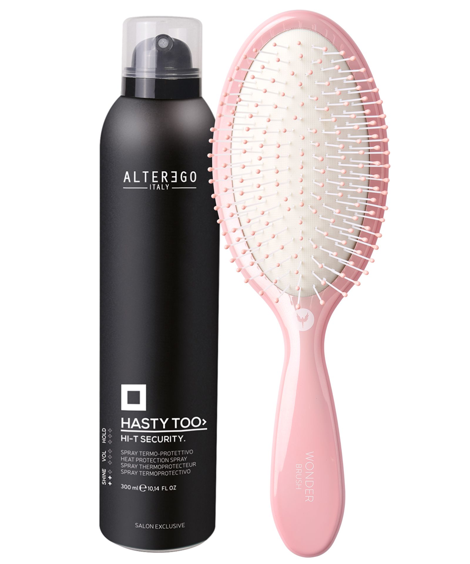 AlterEgo Italy, спрей HI-T SECURITY HASTY TOO; HH Simonsen, щетка Wonder Brush AlterEgo Italy, термозащитный спрей HI-T SECURITY HASTY TOO; HH Simonsen, щетка Wonder Brush