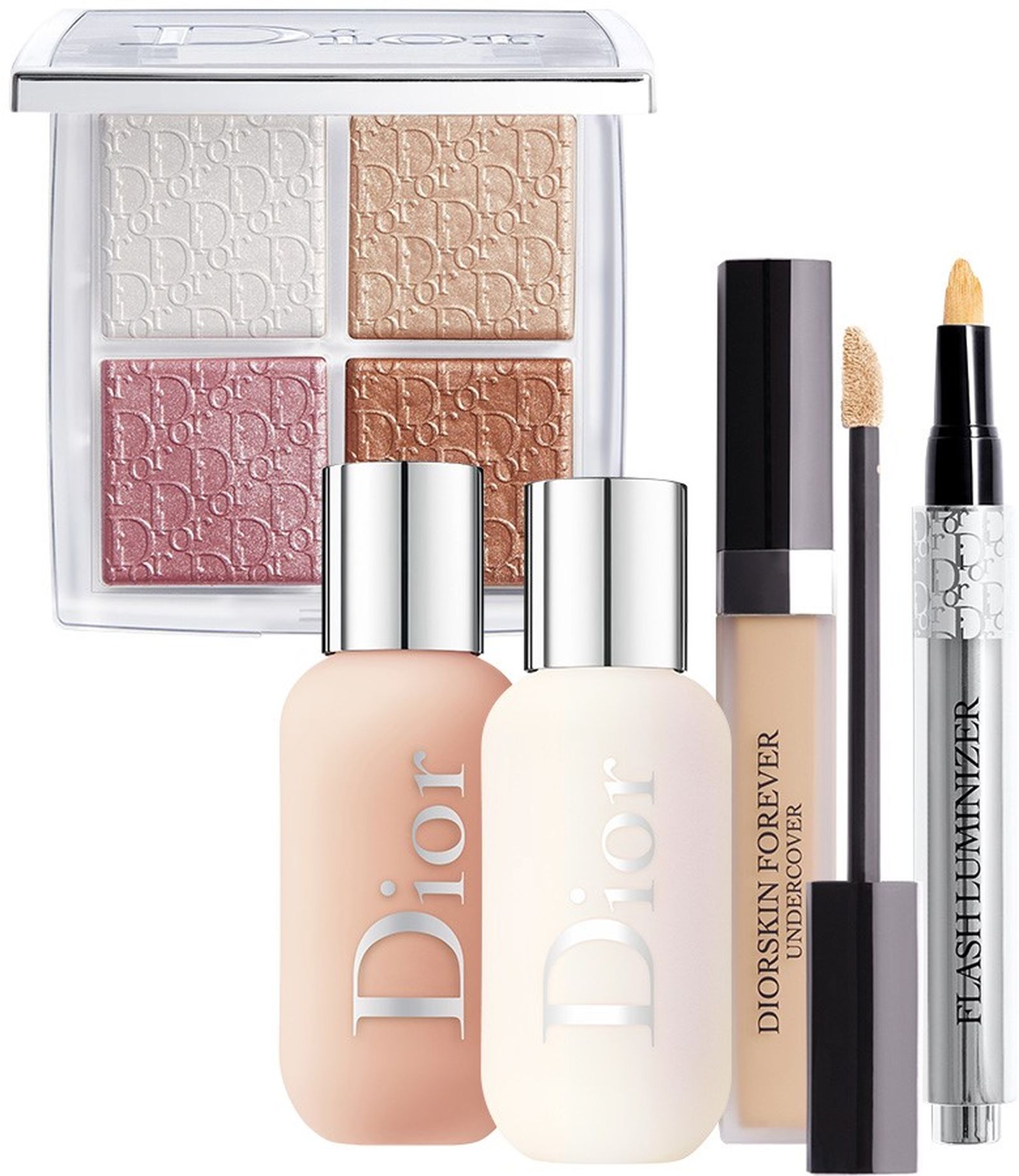 Dior Backstage Glow Face Palette, Dior Backstage Face and Body Foundation, Dior Backstage Face and Body Primer, Diorskin Forever Undercover, Flash Luminizer