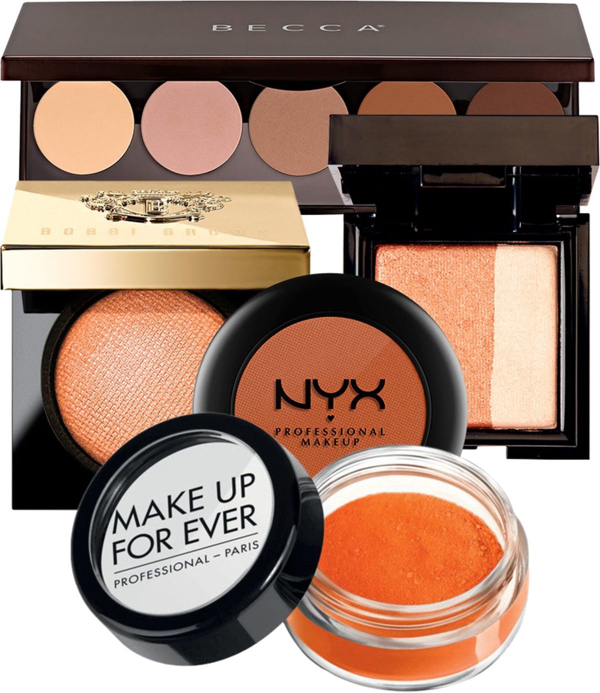 Becca Ombré Rouge Palette, Bobbi Brown Luxe Eye Shadow, Nouba Noubatwin, NYX Nude Matte Shadow, Make Up For Ever Pure Pigments