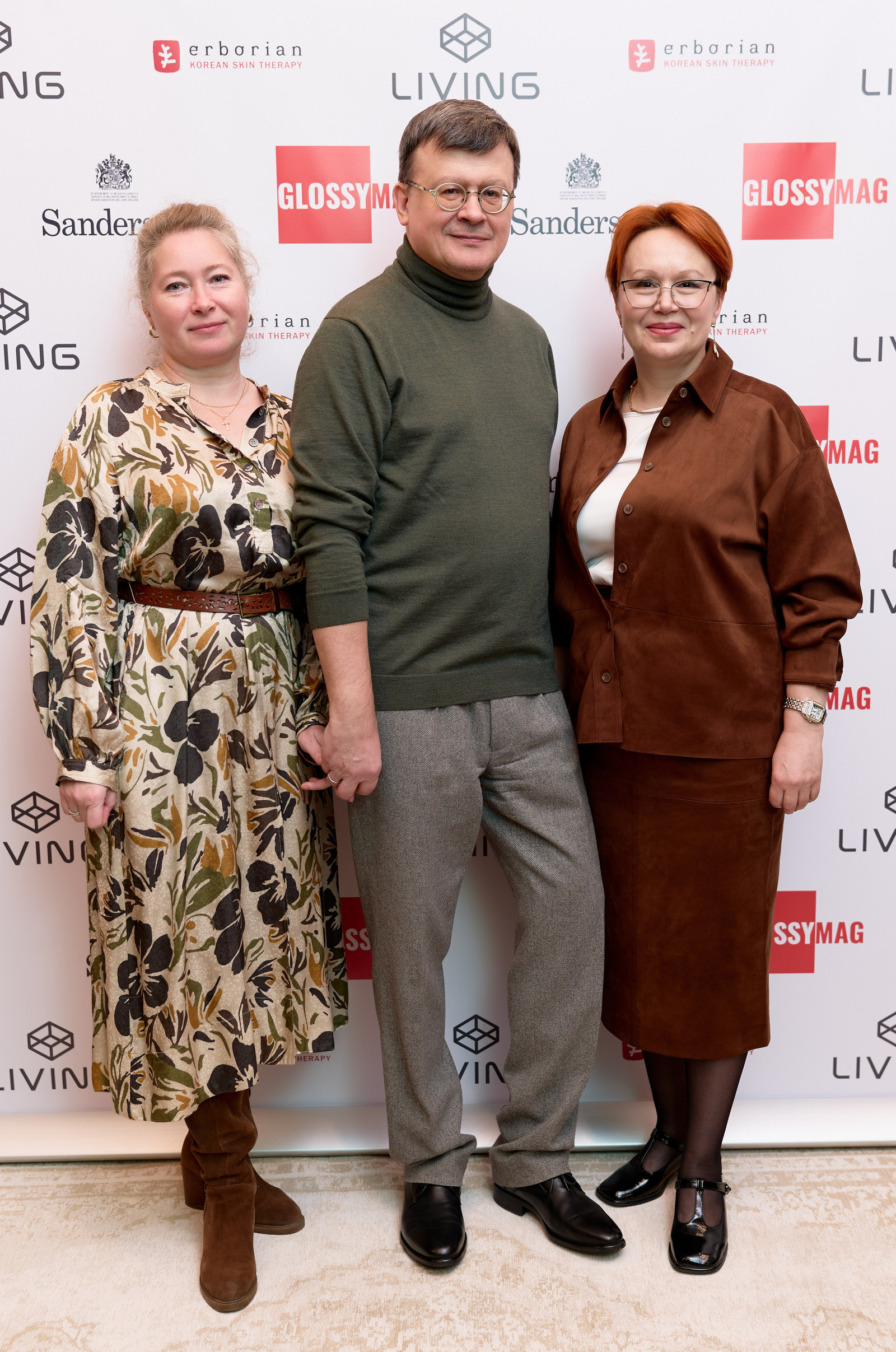 Татьяна и Дмитрий Букач, Анжела Севостьянова на мероприятии интерьерного салона LIVING