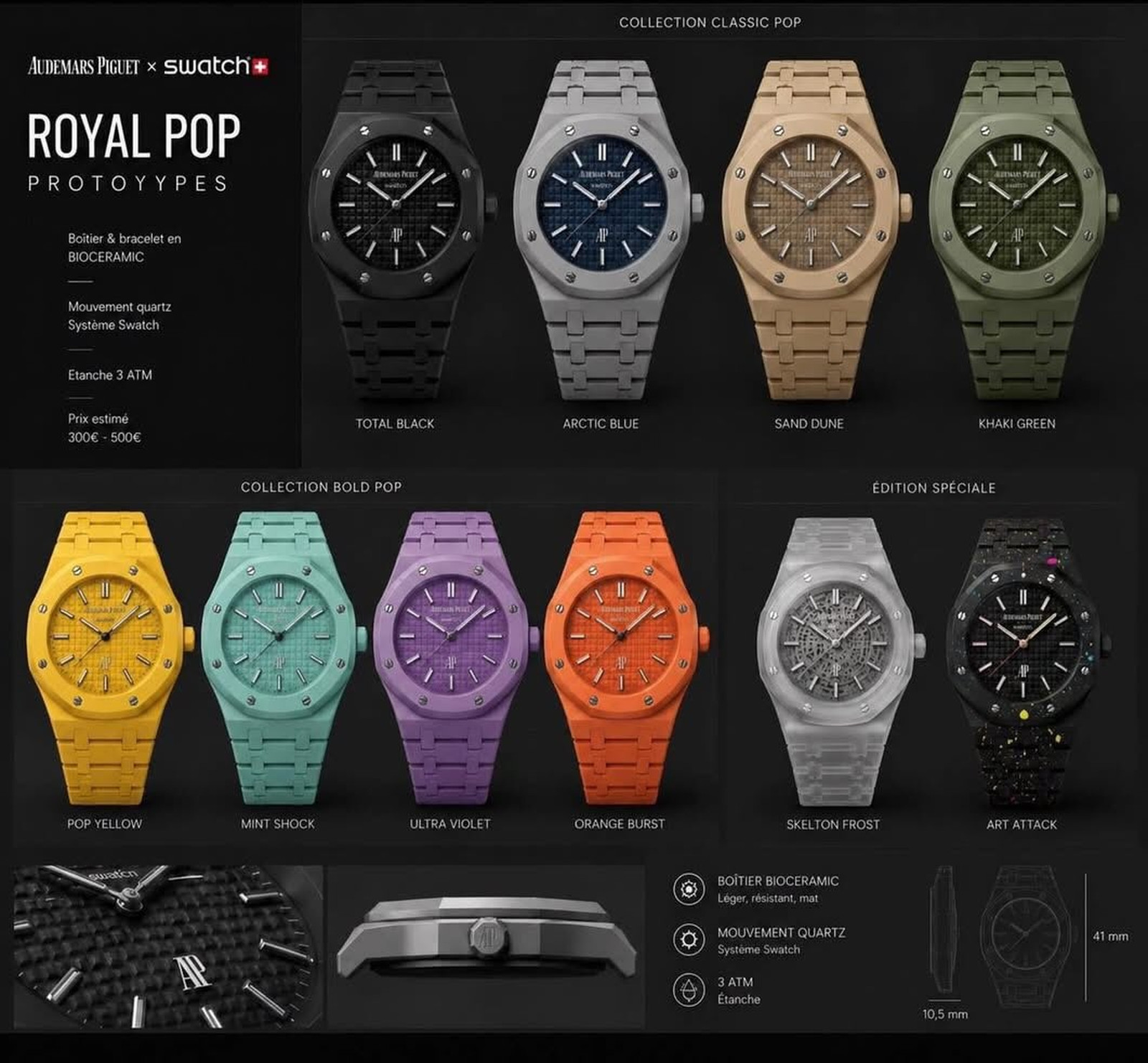 Audemars Piguet × Swatch: Royal Pop, цвета